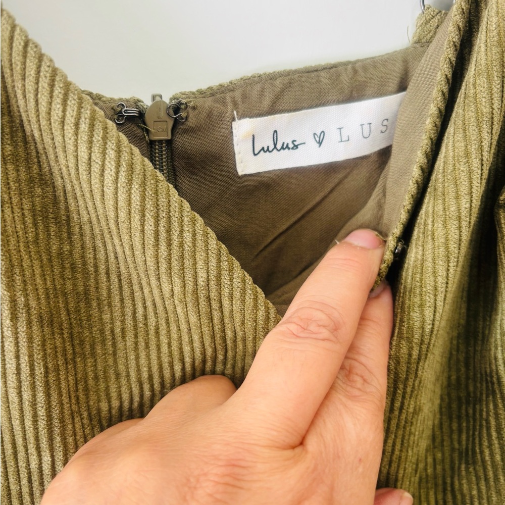Lulu's Olive Green Midi Dress - Picture 7 of 9